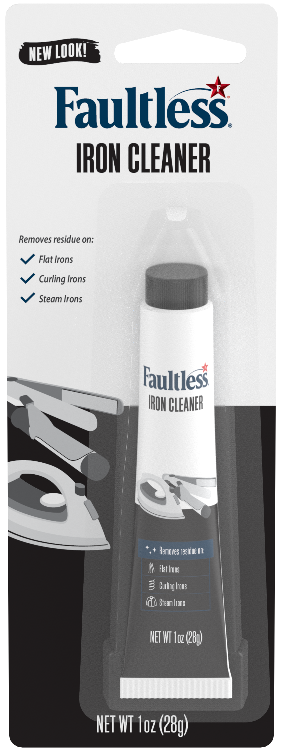 FAULTLESS Hot Iron Cleaner, Non-Toxic Steam Iron Cleaner, Removes Melted  Fabrics, Glue, Hard Water, Lime Deposits & Starch (1 oz) (4 Pack)